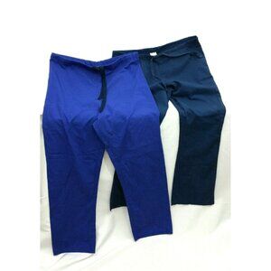 Women Scrub Pants Bottoms XS Extra Small Medical Dental Nurse Blue Drawstring